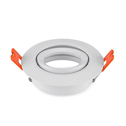 JOYINLED 2PCS Stück Einbaustrahler Lisa Weiß inkl. GU5,3 MR16 Fassung ohne Leuchtmittel Sockel Cut Out 70 mm(Weiß) von JOYINLED
