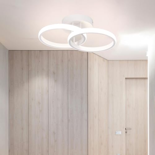 Moderne LED Deckenleuchte, 32W Kreative Deckenlampe in Blumenform, 3000K-6500K Kaltweiß Acryl Deckenbeleuchtung für Wohnzimmer Schlafzimmer Küche, weiß von JOYINLED