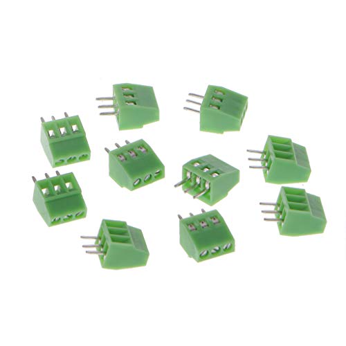 JOYKK 10 Stücke 3Pin-Schraube, Leiterplattenmontierte Anschlussblöcke Connector 2.54mm Pitch - Green von JOYKK