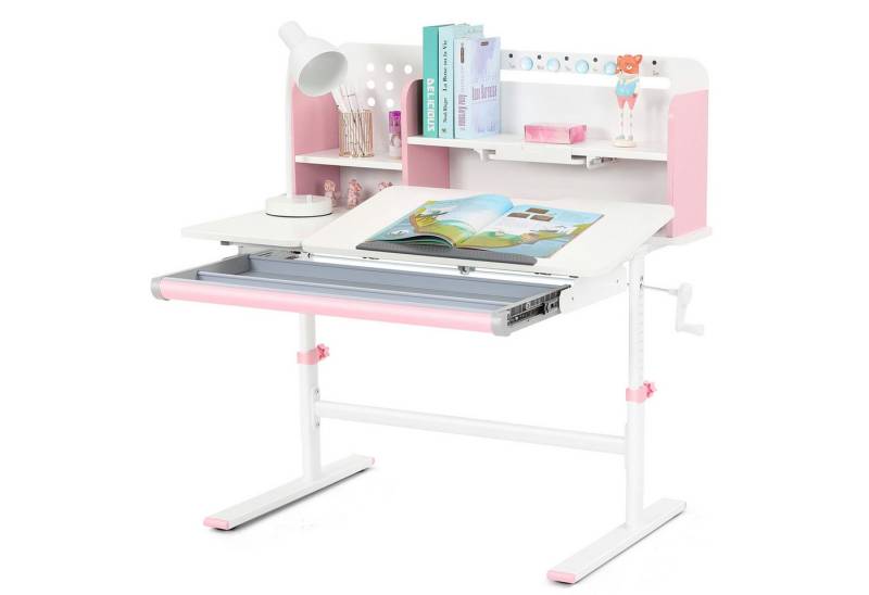 JOYLDIAS Kinderschreibtisch mit Bücherregal, Schubladen und Haken – höhenverstellbar & neigbar (1-St), Studiertisch, Schreibtisch, multifunktionaler Schülerschreibtisch von JOYLDIAS