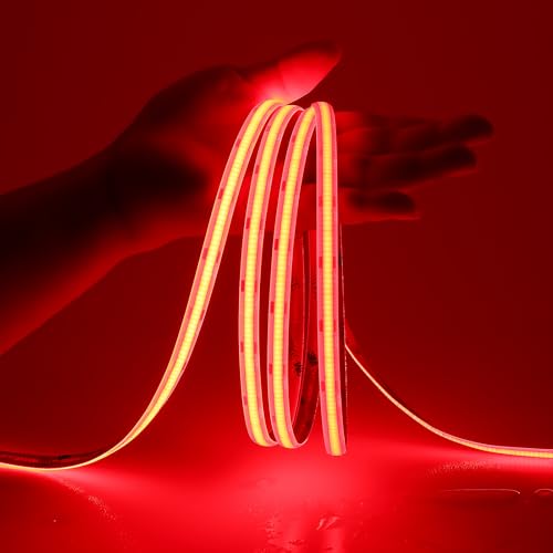 JOYLIT 12V COB LED Streifen Rot Wasserdicht 6M 320LEDs/M, Flexibler LED Licht Band 1920LEDs 8MM Breite LED Leiste für Lkw, Boot von JOYLIT