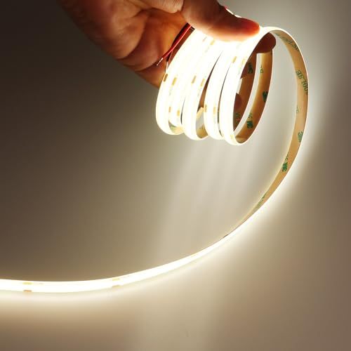 JOYLIT 24V 6M COB LED Streifen Natural Weiß 4000K Innen 320LEDs/M CRI 93+ Dimmbar LED Band Selbstklebend, Flexible Light Strip für Schrank, Regal, Kleiderschrank, Treppe von JOYLIT