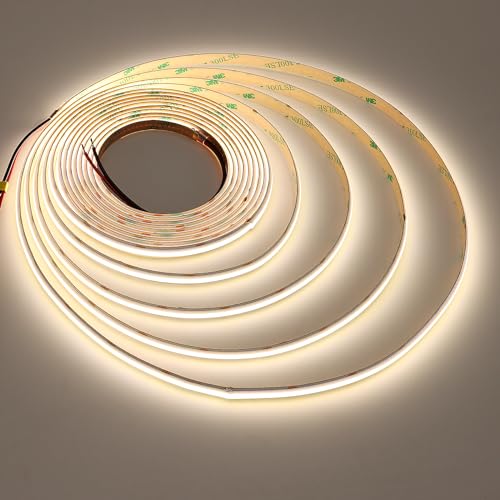 JOYLIT 24V COB LED Streifen Neutralweiß 4000K 120° Innen, 5M 384LEDs/M LED Strip Dimmbar CRI 90+ 4500LM Hell Selbstklebend Lichtband für Schlafzimmer, Wohnzimmer, Büro, Hotel von JOYLIT