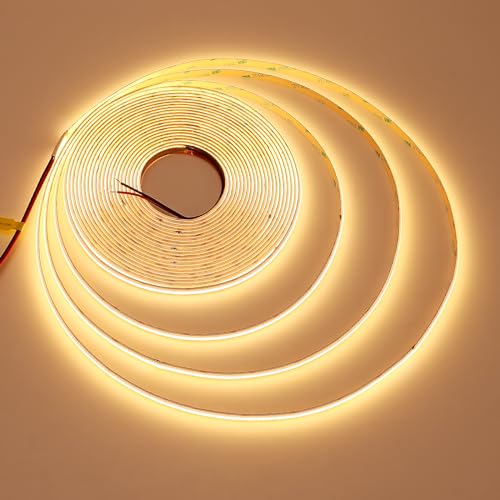 JOYLIT 24V COB LED Streifen Warmweiss 10M 120° Innen, 384LEDs/M 2700K Light Strip Dimmbar CRI 90+ 7650LM Hell Selbtklebend Licht Band für Schlafzimmer, Wohnzimmer, Büro, Hotel von JOYLIT