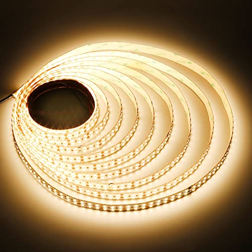 JOYLIT 24V LED Strip 5M Warmweiss 3000K 2240LM/M Superhell Doppelreihe 15mm, UL CE Profi Hoher CRI 90+ LED Streifen 240LEDs/M SMD2835 120W Dimmbar Licht Band Beleuchtung für Werkbank, Garage von JOYLIT