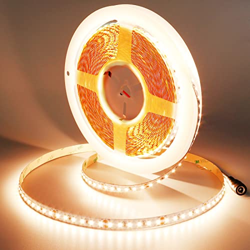 JOYLIT 24V LED Streifen 10M Warmweiß 3000K 12800LM Sehr Hell, UL CE Profi CRI 90+ Selbstklebend Licht Band mit 1200LEDs 2835 Hohe Dichte 150W Weiss Light Strip für Wohnen, Gewerbe von JOYLIT