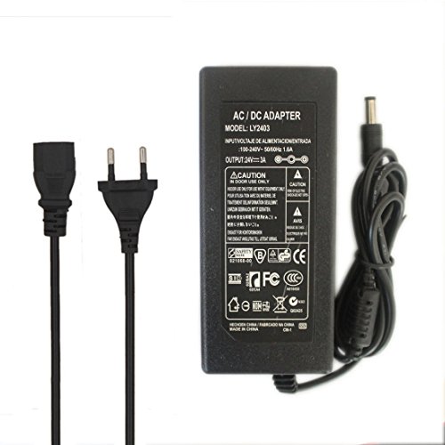 JOYLIT 24V Netzteil 3A 72W Transformatoren AC 110-240V bis DC 24 Volt Trafo Stromversorgung Adapter 5.5 x 2.5mm Stecker für LED Streifen Licht Überwachungskameras von JOYLIT