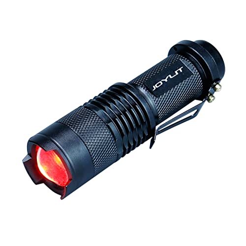 JOYLIT Mini LED Taschenlampe Rotes Licht 620nm, IP65 Wasserdicht 3 Modus Einstellbar, Einstellbarem Fokus von JOYLIT