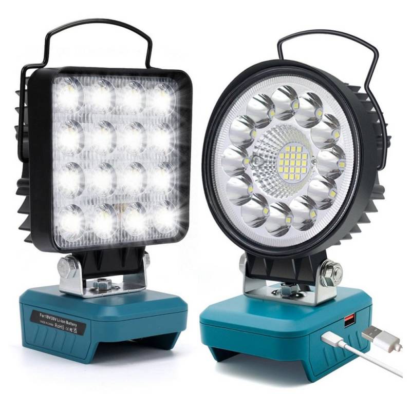 JOYOLEDER Arbeitsleuchte Akku LED Arbeitsleuchte Für Makita 18v - 34/36W Led Baustrahler, 36W, Akku lampe, Tragbarer LED Strahler Akku Scheinwerfer, Flutlichter Baustellen Lampe von JOYOLEDER