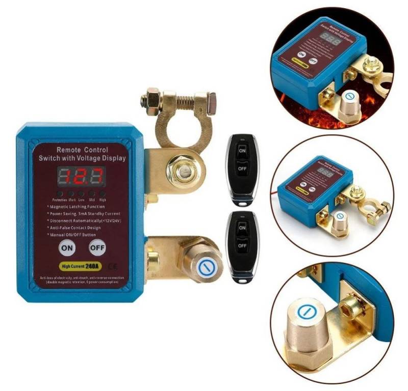 JOYOLEDER Batterie-Trennrelais Batterie Trennschalter 12V 240A, Auto batterietrennschalter, (mit Fernbedienung,Batterie Kill Switch Intelligenter Batteriewächter), für Auto, RV, ATV, LKW, Boot von JOYOLEDER