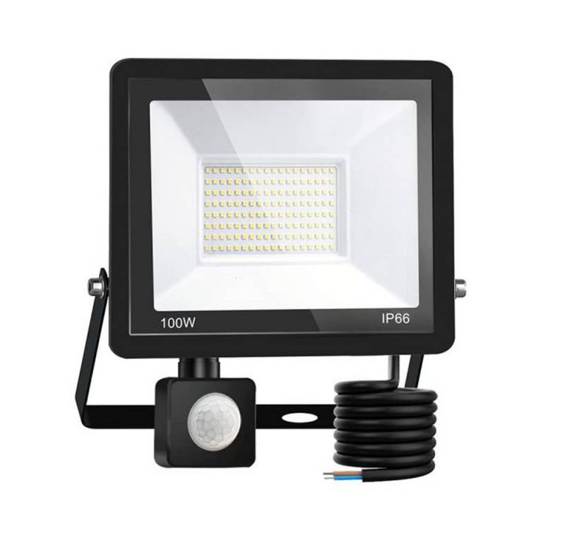 JOYOLEDER Flutlichtstrahler LED Flutlichtstrahler LED-Fluter, Gartenstrahler, 6500K, Bewegungsmelder, 100W von JOYOLEDER
