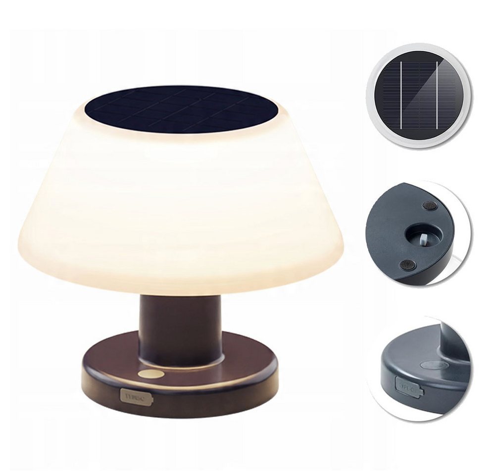 JOYOLEDER Gartenleuchte LED Solar Tischleuchte Außen Dimmbar, Lichtsensor, solarladung und USB, 2 in 1 Solar Tischlampe Outdoor & Indoor, für Tisch garten camping Schlafzimmer JOYOLEDER Gartenleuchte LED Solar Tischleuchte Außen Dimmbar, Lichtsensor, solarladung und USB, 2 in 1 Solar Tischlampe Outdoor & Indoor, für Tisch garten camping Schlafzimmer von JOYOLEDER