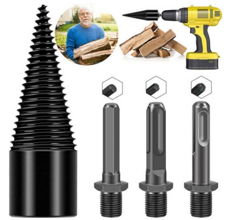 JOYOLEDER Holzbohrer Holzspaltkegel Bohrkegel, mit 3pcs Bohrgriffe, für Holzschneider JOYOLEDER Holzbohrer Holzspaltkegel Bohrkegel, mit 3pcs Bohrgriffe, für Holzschneider von JOYOLEDER