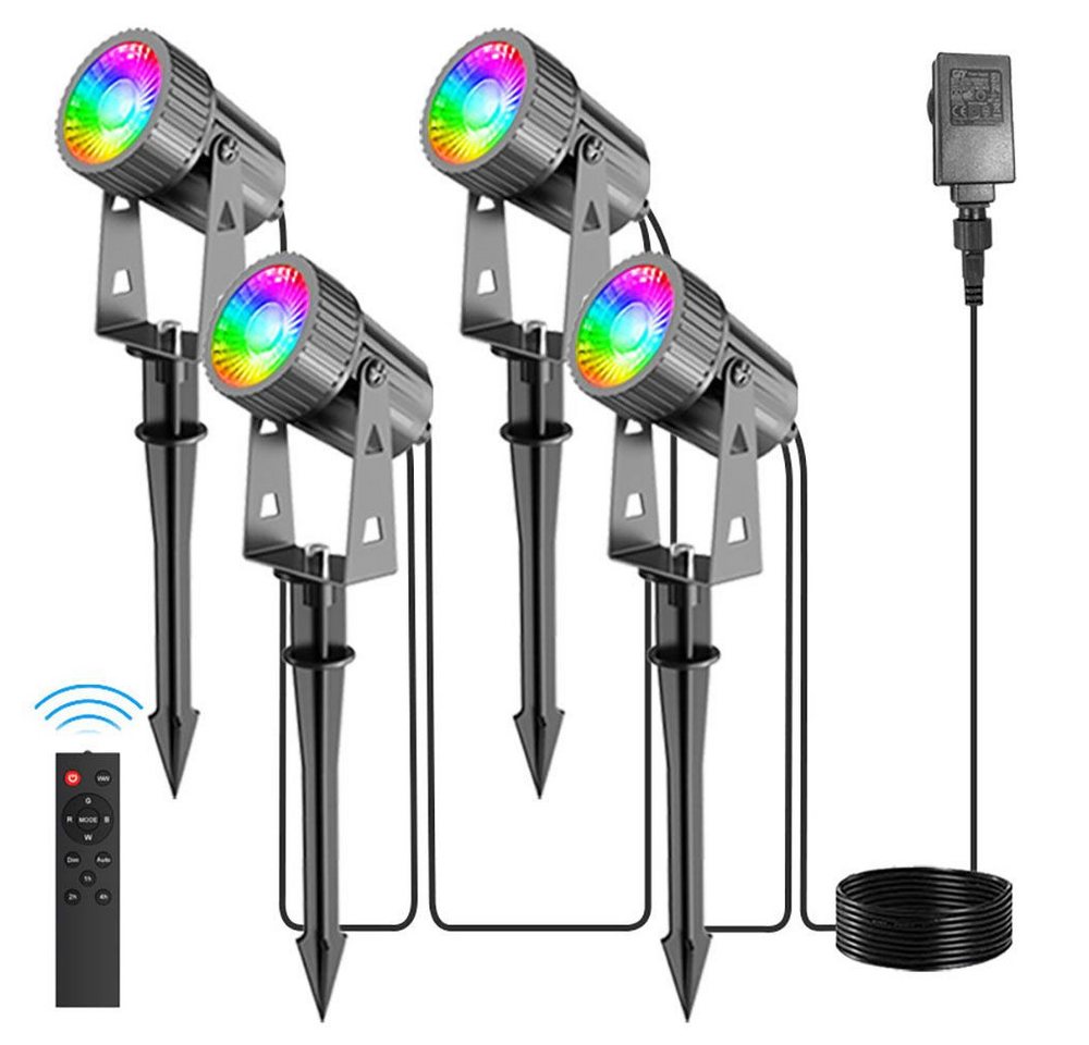JOYOLEDER LED Gartenstrahler IP66 LED Gartenlampe mit Erdspieß, Wasserdicht Spießstrahler, 4 in 1, Gartenbeleuchtung für Außen Garten Rasen Dekorative JOYOLEDER LED Gartenstrahler IP66 LED Gartenlampe mit Erdspieß, Wasserdicht Spießstrahler, 4 in 1, Gartenbeleuchtung für Außen Garten Rasen Dekorative von JOYOLEDER