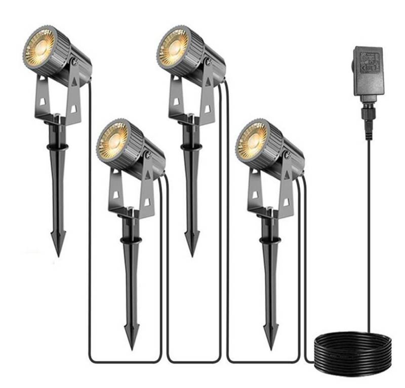 JOYOLEDER LED Gartenstrahler IP66 LED Gartenlampe mit Erdspieß, Wasserdicht Spießstrahler, 4 in 1, Gartenbeleuchtung für Außen Garten Rasen Dekorative von JOYOLEDER