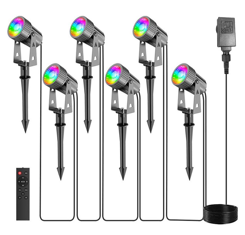 JOYOLEDER LED Gartenstrahler IP66 LED Gartenlampe mit Erdspieß, Wasserdicht Spießstrahler, 6 in 1, Gartenbeleuchtung für Außen Garten Rasen Dekorative JOYOLEDER LED Gartenstrahler IP66 LED Gartenlampe mit Erdspieß, Wasserdicht Spießstrahler, 6 in 1, Gartenbeleuchtung für Außen Garten Rasen Dekorative von JOYOLEDER