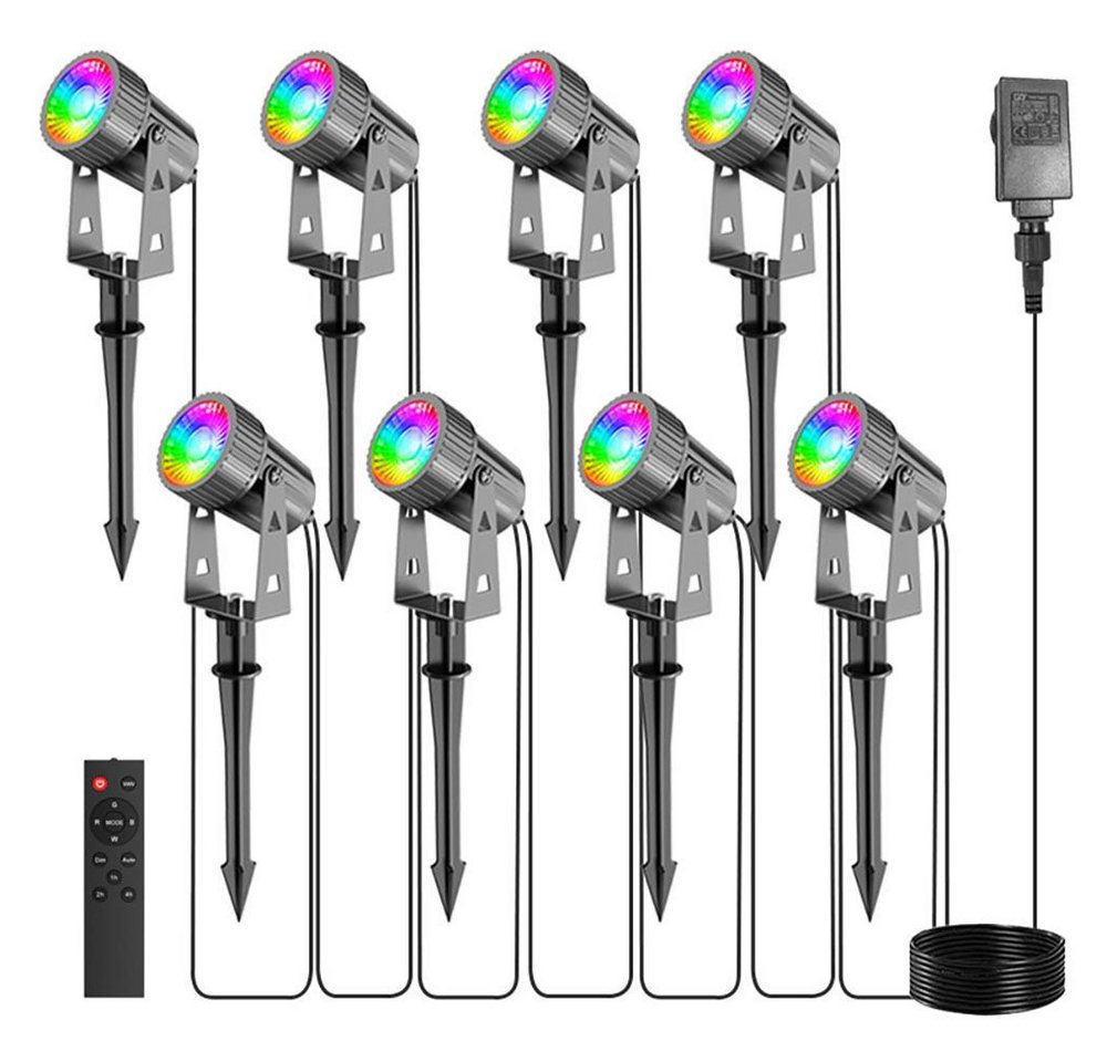 JOYOLEDER LED Gartenstrahler IP66 LED Gartenlampe mit Erdspieß, Wasserdicht Spießstrahler, 8 in 1, Gartenbeleuchtung für Außen Garten Rasen Dekorative JOYOLEDER LED Gartenstrahler IP66 LED Gartenlampe mit Erdspieß, Wasserdicht Spießstrahler, 8 in 1, Gartenbeleuchtung für Außen Garten Rasen Dekorative von JOYOLEDER