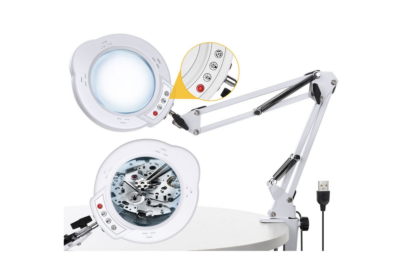 JOYOLEDER LED Klemmtischleuchte 10 Fach Lupe mit licht und ständer, Lupe mit Licht, 5 Farbmodi Dimmbaren, LED Schreibtischlampe für Arbeit, Nähen, Basteln Geschenk JOYOLEDER LED Klemmtischleuchte 10 Fach Lupe mit licht und ständer, Lupe mit Licht, 5 Farbmodi Dimmbaren, LED Schreibtischlampe für Arbeit, Nähen, Basteln Geschenk von JOYOLEDER