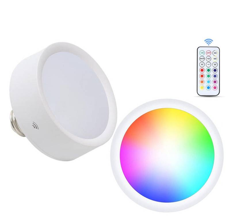 JOYOLEDER LED-Leuchtmittel LED Glühbirnen Puck Lichter mit Dimmbar Timer, Nachtlicht E26/E27, 2 St., Spot Lampe Birne mit Fernbedienung RGB von JOYOLEDER