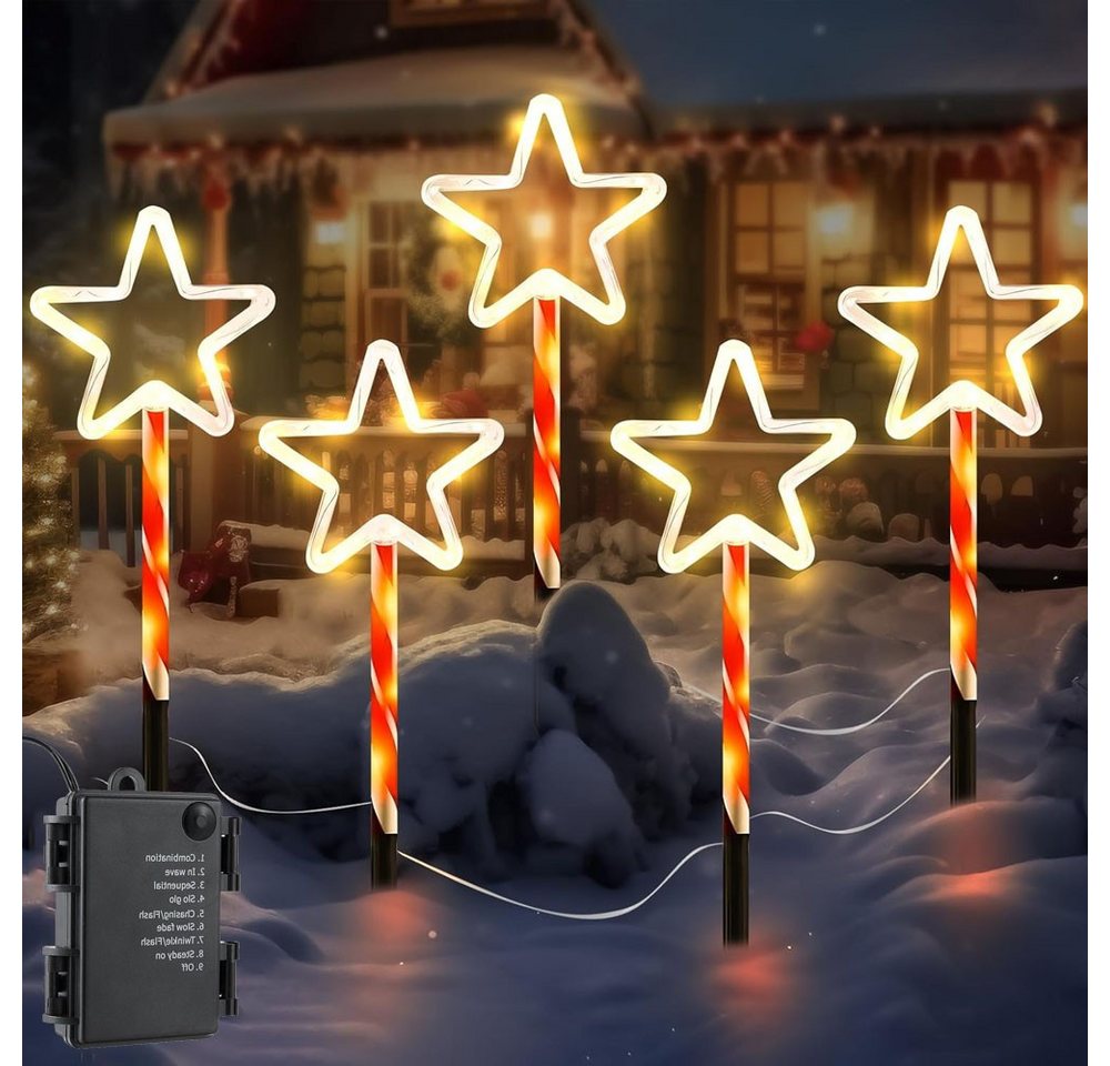 JOYOLEDER LED-Lichterkette LED Gartenleuchte LED Weihnachts Garten Deko -, 5er Set weihnachtliche Gehweg Lampen JOYOLEDER LED-Lichterkette LED Gartenleuchte LED Weihnachts Garten Deko -, 5er Set weihnachtliche Gehweg Lampen von JOYOLEDER