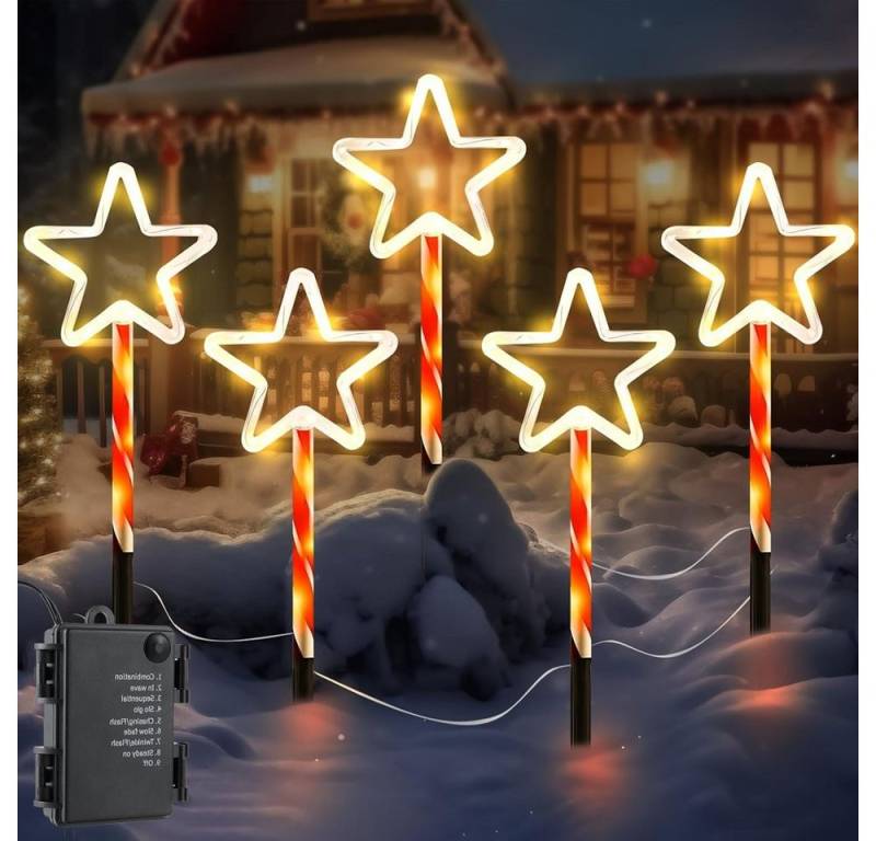 JOYOLEDER LED-Lichterkette LED Gartenleuchte LED Weihnachts Garten Deko -, 5er Set weihnachtliche Gehweg Lampen JOYOLEDER LED-Lichterkette LED Gartenleuchte LED Weihnachts Garten Deko -, 5er Set weihnachtliche Gehweg Lampen von JOYOLEDER
