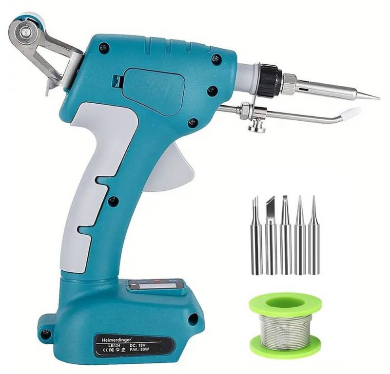 JOYOLEDER Lötkolben Schnurloses Lötkolbenset für Makita 18v Li-Ion Akku, 75W LED Digital Lötkolben Lötpistole mit 5 Stück Spitzen von JOYOLEDER