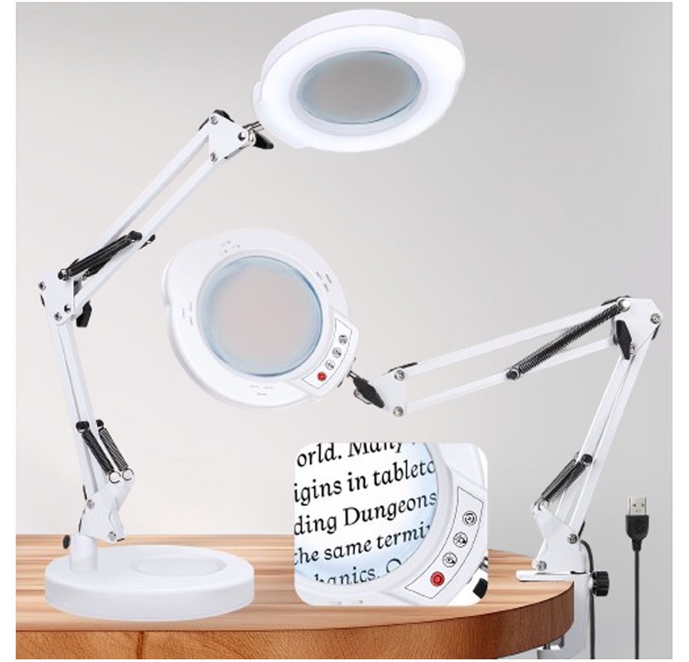 JOYOLEDER Lupenlampe 10X Lupe mit Licht und Ständer 2-in-1 LED Lupenleuchte, mit Klemme, & Standfuß, Vergrößerungs-Schreibtischlampe mit 5 Farbmodi Dimmbare, für Arbeit, Lesen,Nähen,Basteln,Senioren JOYOLEDER Lupenlampe 10X Lupe mit Licht und Ständer 2-in-1 LED Lupenleuchte, mit Klemme, & Standfuß, Vergrößerungs-Schreibtischlampe mit 5 Farbmodi Dimmbare, für Arbeit, Lesen,Nähen,Basteln,Senioren von JOYOLEDER