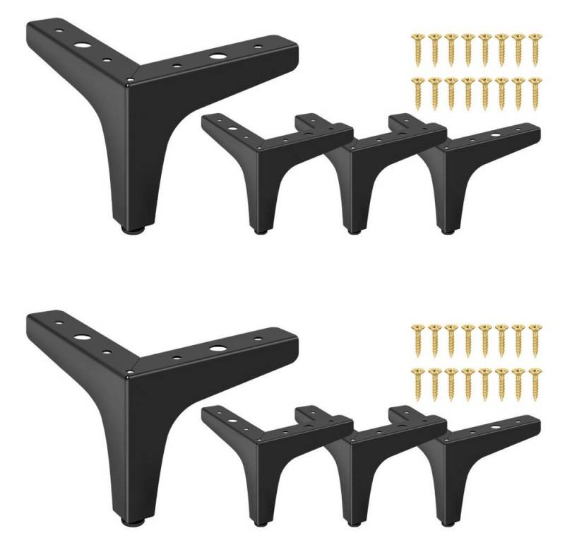 JOYOLEDER Möbelfuß 8 Stück Möbelfüße DIY Metall möbelbeine Schrank Sofa Couch Beine, Schwarz von JOYOLEDER