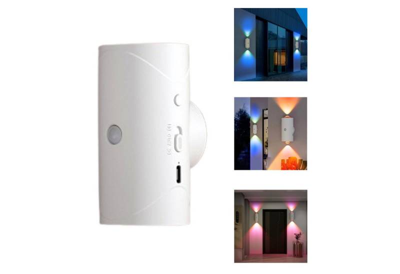 JOYOLEDER Nachtlicht Wandleuchte Weiß Wandlampe, Flurlampe Innen mit Bewegungssensor, USB Aufladbare, Schlafzimmer Wohnzimmer Flure Badezimmer von JOYOLEDER