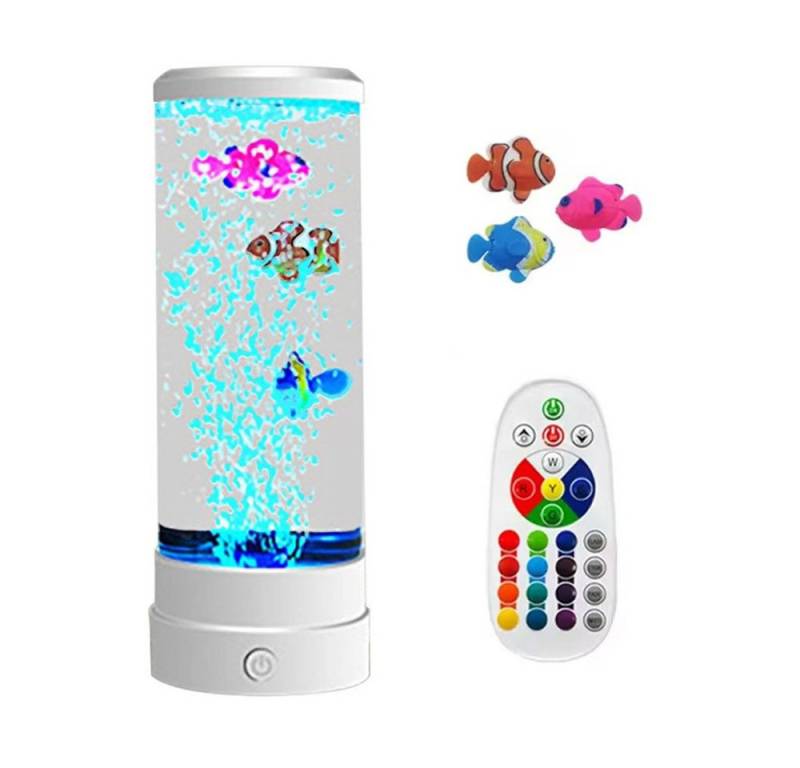 JOYOLEDER Nachttischlampe Fisch Licht, führte Farbwechsel Aquarium USB-Laden, mit Fernbedienung von JOYOLEDER