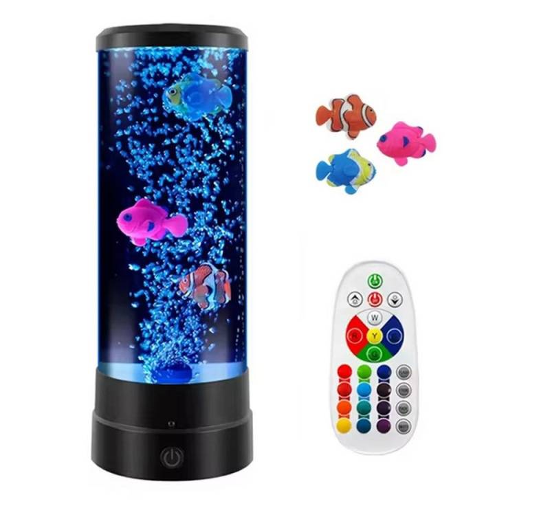 JOYOLEDER Nachttischlampe Fisch Licht, führte Farbwechsel Aquarium USB-Laden, mit Fernbedienung von JOYOLEDER