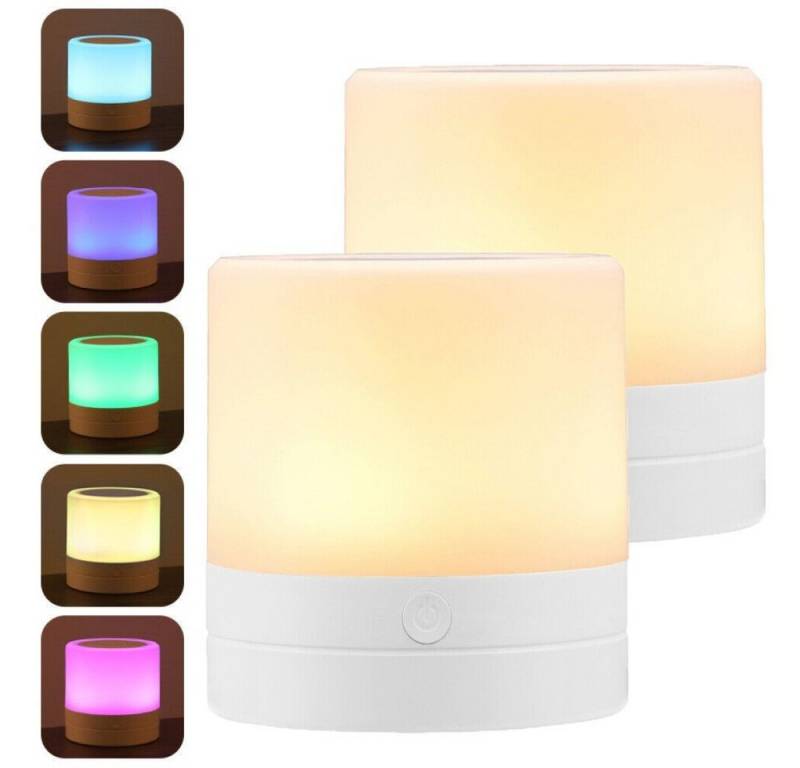 JOYOLEDER Nachttischlampe Touch Dimmbar,LED Nachtlicht Baby, RGB Tischlampe, fur Schlafzimmer/Wohnzimmer/Kinder/Erwachsene von JOYOLEDER