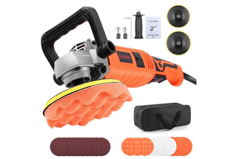 JOYOLEDER Poliermaschine Polierer Autopolierer Schleifmaschine 1580Watt, 500-3300 rpm, Poliermaschine für Rechts- und Linkshänder von JOYOLEDER
