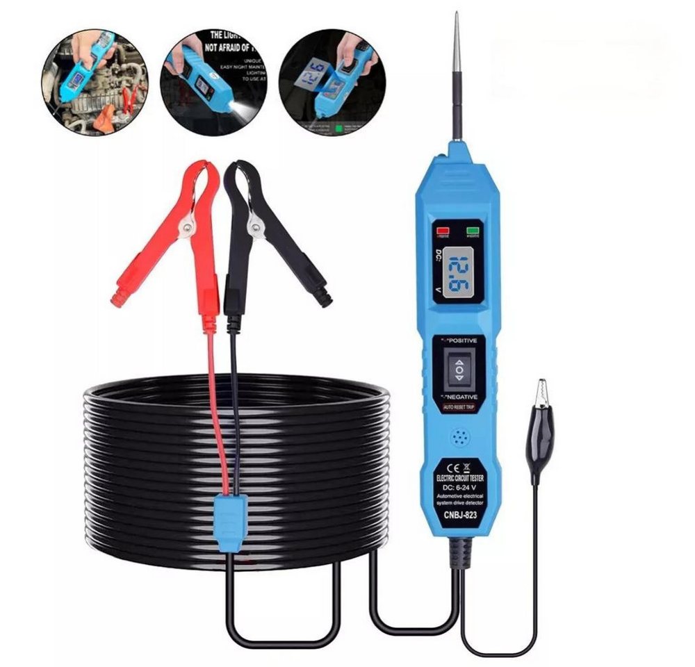 JOYOLEDER Spannungsprüfer Funktionsprüflampe Kfz Stromkreistester 6-24V, (Power Short Circuit Probe Tester with LED Test Light, Short-Circuit Tracking Location), and Buzzer Alarm Polarity Test Function von JOYOLEDER