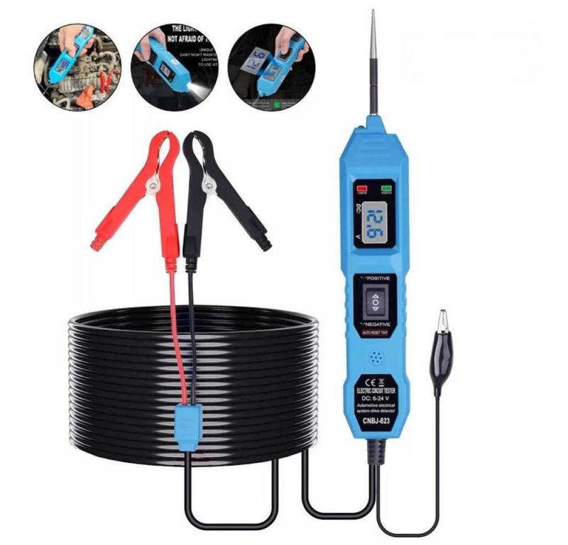 JOYOLEDER Spannungsprüfer Funktionsprüflampe Kfz Stromkreistester 6-24V, (Power Short Circuit Probe Tester with LED Test Light, Short-Circuit Tracking Location), and Buzzer Alarm Polarity Test Function von JOYOLEDER