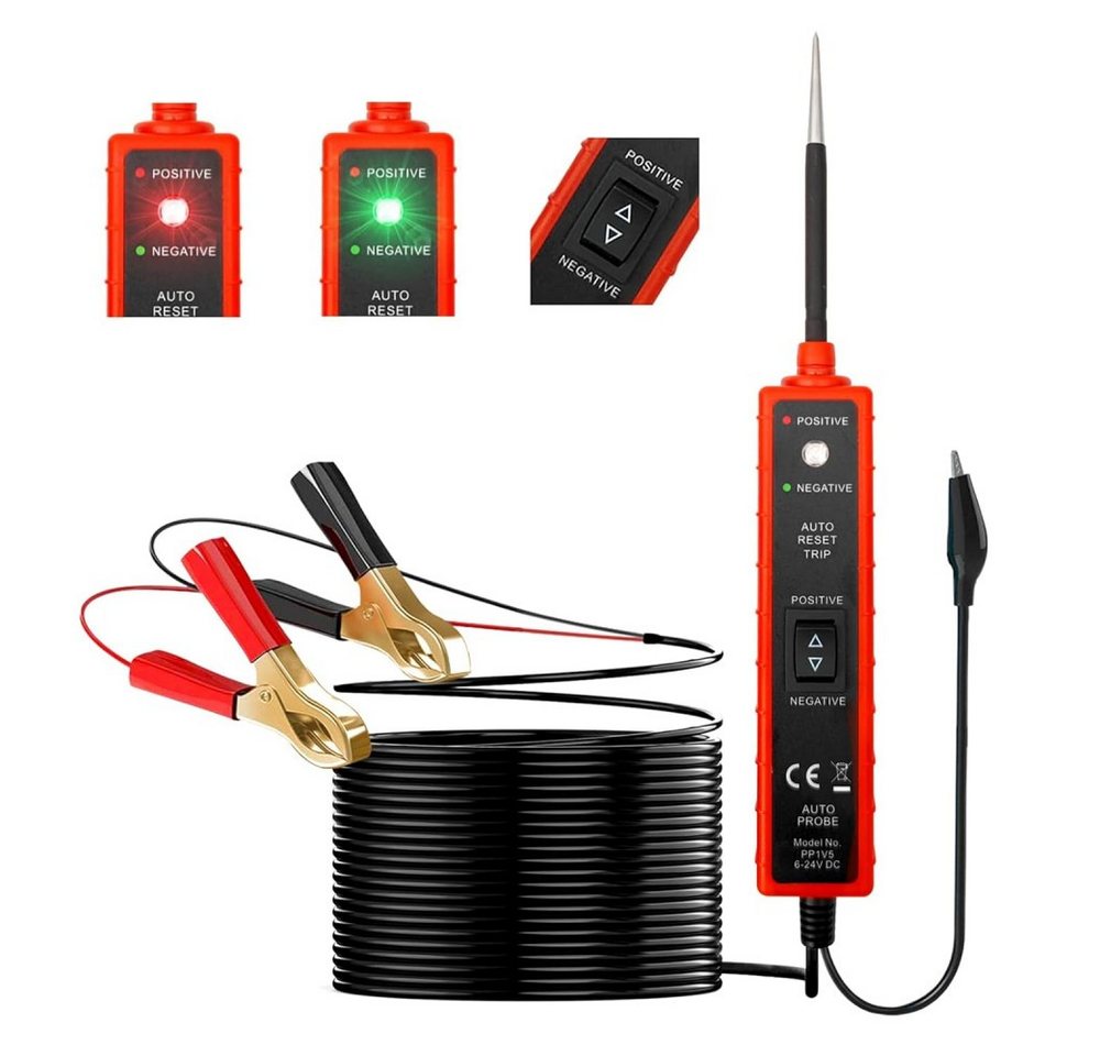 JOYOLEDER Spannungsprüfer Kfz Stromkreistester,6-24V Power Short Circuit Probe Tester, (with LED Test Light Short-Circuit Tracking Location and Buzzer Alarm, Polarity Test and Continuity Test Function) JOYOLEDER Spannungsprüfer Kfz Stromkreistester,6-24V Power Short Circuit Probe Tester, (with LED Test Light Short-Circuit Tracking Location and Buzzer Alarm, Polarity Test and Continuity Test Function) von JOYOLEDER