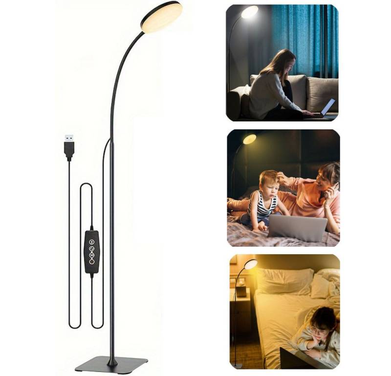 JOYOLEDER Stehlampe Dimmfunktion, Schwanenhals LED Stehleuchte Leselampe, Tageslichtweiß von JOYOLEDER