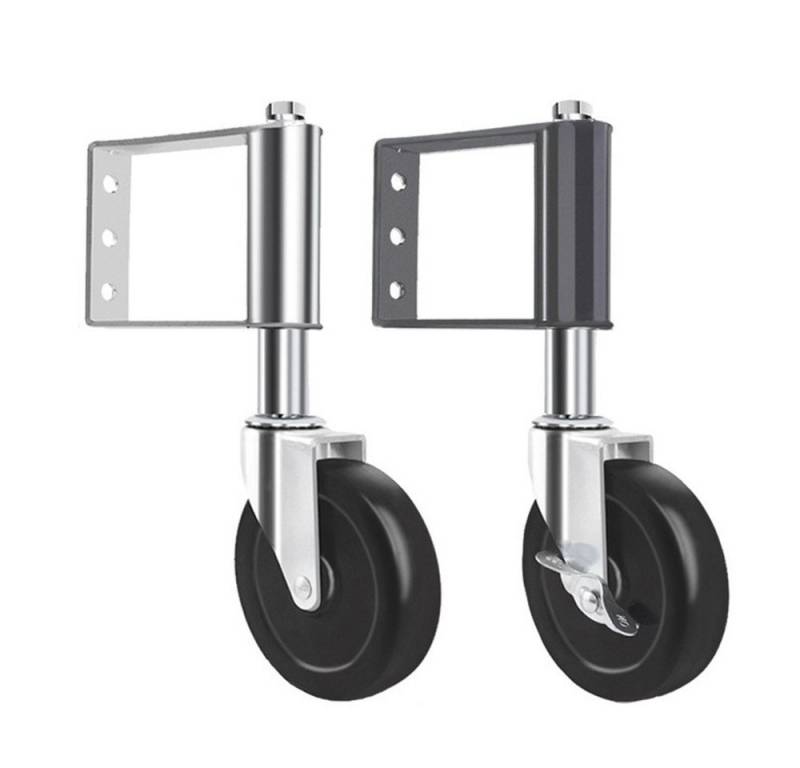 JOYOLEDER Transportroller 360° Lenkrolle Federrolle 100 mm für Schiebetore, Schwarz Silber, (2-St) von JOYOLEDER