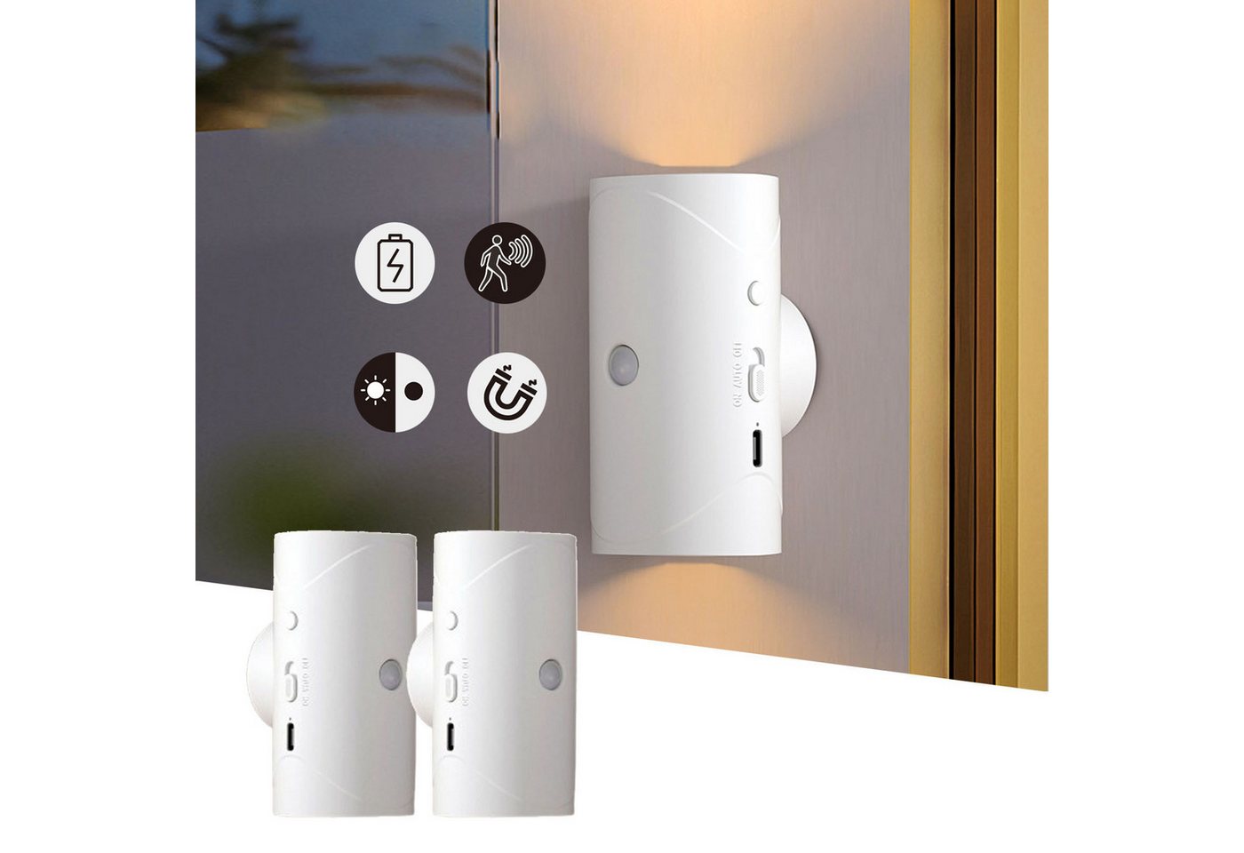 JOYOLEDER Wandleuchte LED Wandleuchte Innen Weiß rund - Akku Wandleuchte, mit Bewegungssensor, Wandlampe Up Down Leuchte, für Schlafzimmer Wohnzimmer JOYOLEDER Wandleuchte LED Wandleuchte Innen Weiß rund - Akku Wandleuchte, mit Bewegungssensor, Wandlampe Up Down Leuchte, für Schlafzimmer Wohnzimmer von JOYOLEDER