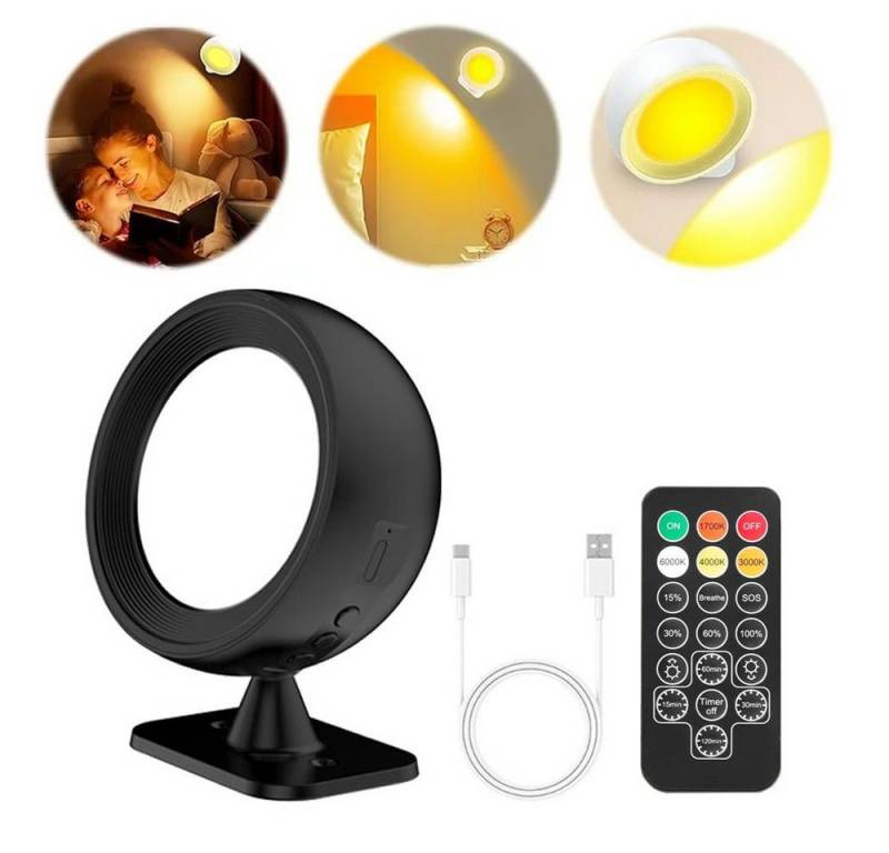 JOYOLEDER Wandleuchte Wandlampe Kabellos Wiederaufladbar 360° Drehbare Wandlampen, USB Typ-C Laden, mit Fernbedienung, LED dimmbar 4-Farbe für Wohnzimmer Schlafzimmer von JOYOLEDER