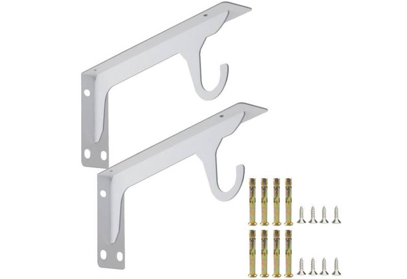 JOYOLEDER Wandregalhalter 2 Stück - Regalhalterung Schwerlast, Metallwinkel 90 Grad Wandwinkel, Haken, Tragkraft 60kg, Regalwinkel Metall Regalhalter, für Wandhalterung Regal, Eckregal von JOYOLEDER