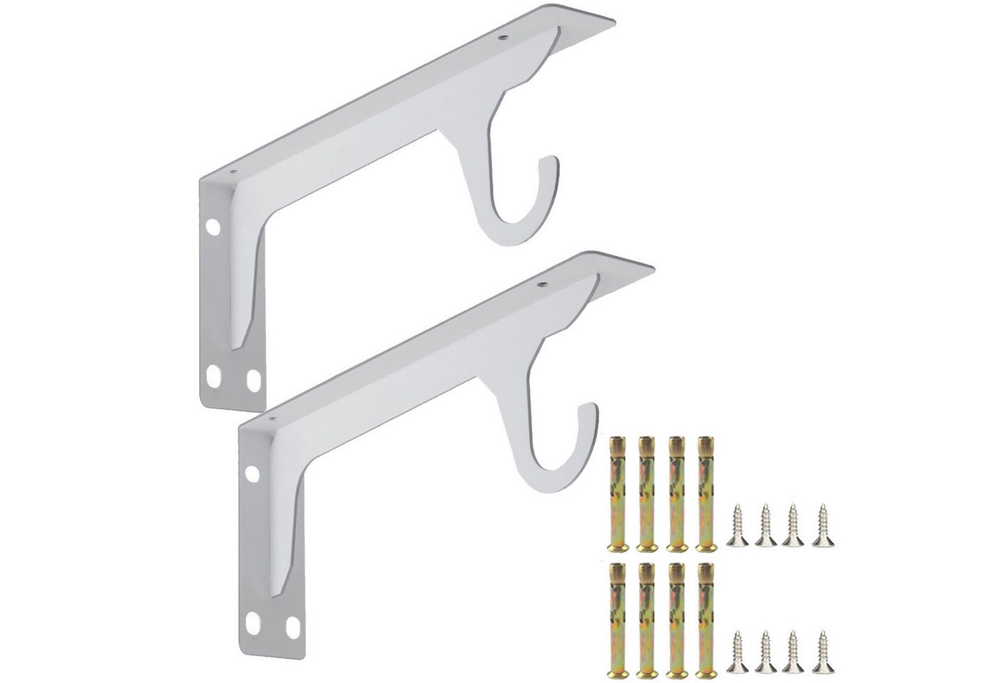 JOYOLEDER Wandregalhalter 2 Stück - Regalhalterung Schwerlast, Metallwinkel 90 Grad Wandwinkel, Haken, Tragkraft 60kg, Regalwinkel Metall Regalhalter, für Wandhalterung Regal, Eckregal JOYOLEDER Wandregalhalter 2 Stück - Regalhalterung Schwerlast, Metallwinkel 90 Grad Wandwinkel, Haken, Tragkraft 60kg, Regalwinkel Metall Regalhalter, für Wandhalterung Regal, Eckregal von JOYOLEDER