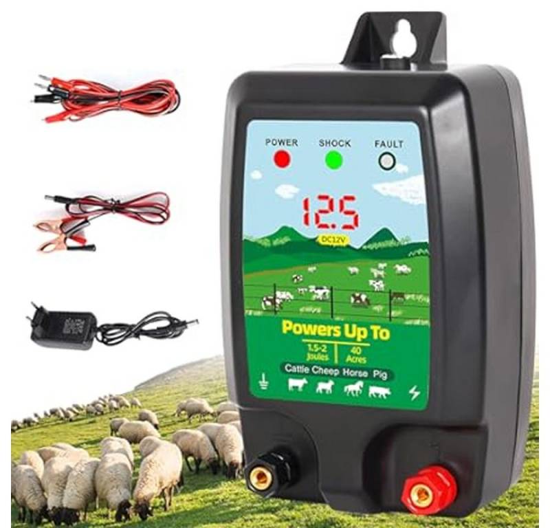 JOYOLEDER Weidenzaun Weidezaungerät Elektrozaungerät Weidegerät Elektro Weide Zaun 12 Volt von JOYOLEDER