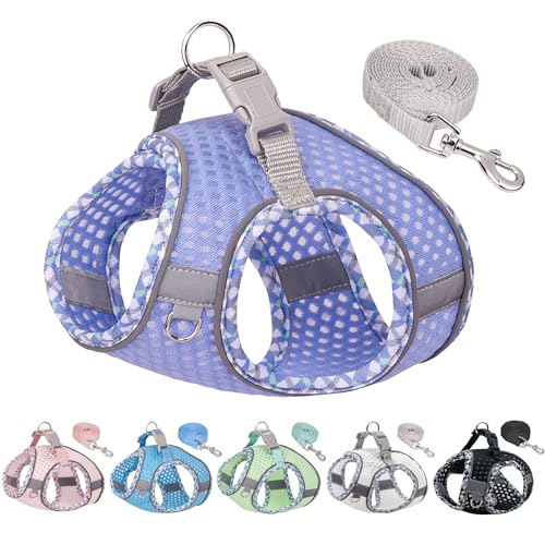JOYPAWS Summer Soft Dog Harness and Leash Set, Ultra Thin Breathable Diamond Mesh, Step in Adjustable Dog Harness with Padded Vest for Medium Size Dogs in Hot Weather Lavender L JOYPAWS Summer Soft Dog Harness and Leash Set, Ultra Thin Breathable Diamond Mesh, Step in Adjustable Dog Harness with Padded Vest for Medium Size Dogs in Hot Weather Lavender L von JOYPAWS