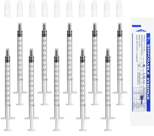JOYSKY 50 Stück 1 ml Spritze mit Luer Kunststoffspritze Ohne Nadel für Nachfüllen und Messen Öl Klebstoffapplikator von Flüssigkeiten Füttern von Haustieren wissenschaftliche Labors,Kolostrum Spritze von JOYSKY