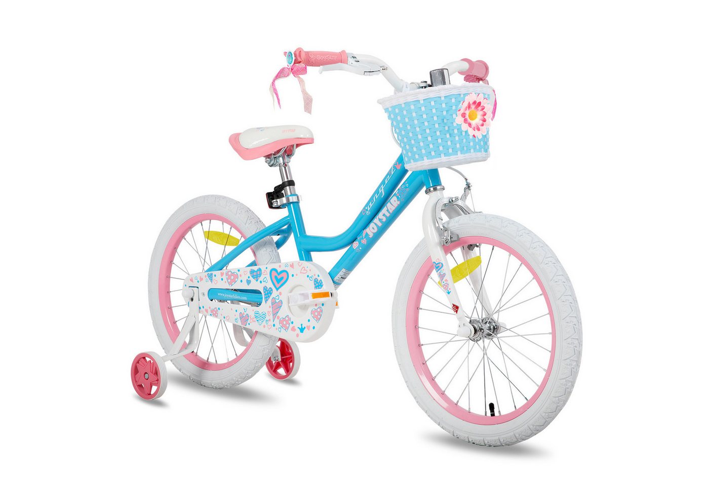 JOYSTAR Kinderfahrrad 12 14 16 18 20Zoll Mädchenfahrrad, 3 - 9 Jahre,Geschenk für Prinzessin, 1 Gang, Mit Hilfsrädern, farbigen Bändern, Korb, Reflektor, Kettenabdeckung JOYSTAR Kinderfahrrad 12 14 16 18 20Zoll Mädchenfahrrad, 3 - 9 Jahre,Geschenk für Prinzessin, 1 Gang, Mit Hilfsrädern, farbigen Bändern, Korb, Reflektor, Kettenabdeckung von JOYSTAR