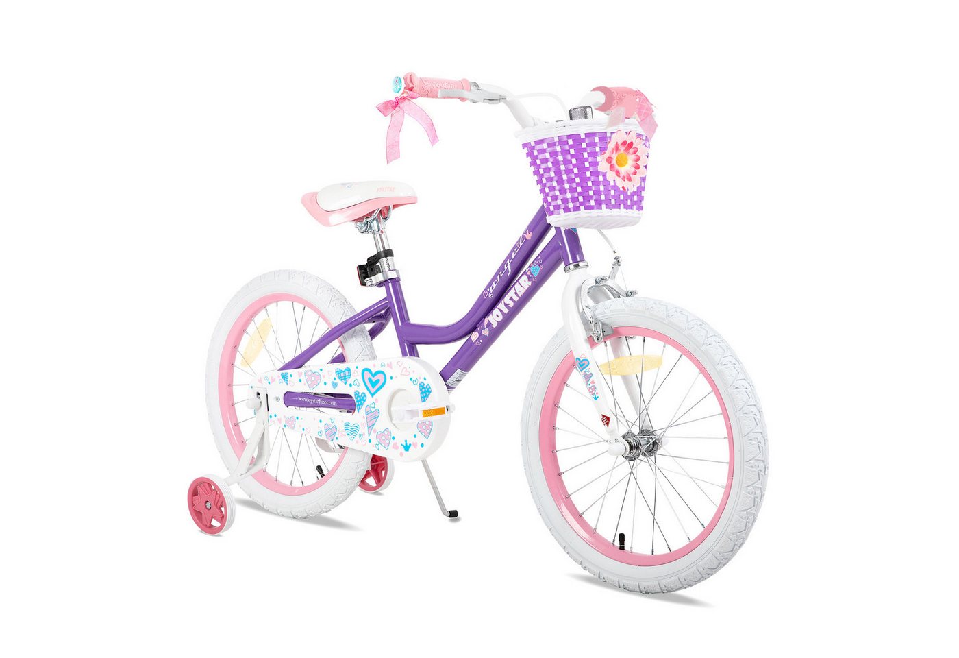 JOYSTAR Kinderfahrrad 12 14 16 18 20Zoll Mädchenfahrrad, 3 - 9 Jahre,Geschenk für Prinzessin, 1 Gang, Mit Hilfsrädern, farbigen Bändern, Korb, Reflektor, Kettenabdeckung JOYSTAR Kinderfahrrad 12 14 16 18 20Zoll Mädchenfahrrad, 3 - 9 Jahre,Geschenk für Prinzessin, 1 Gang, Mit Hilfsrädern, farbigen Bändern, Korb, Reflektor, Kettenabdeckung von JOYSTAR