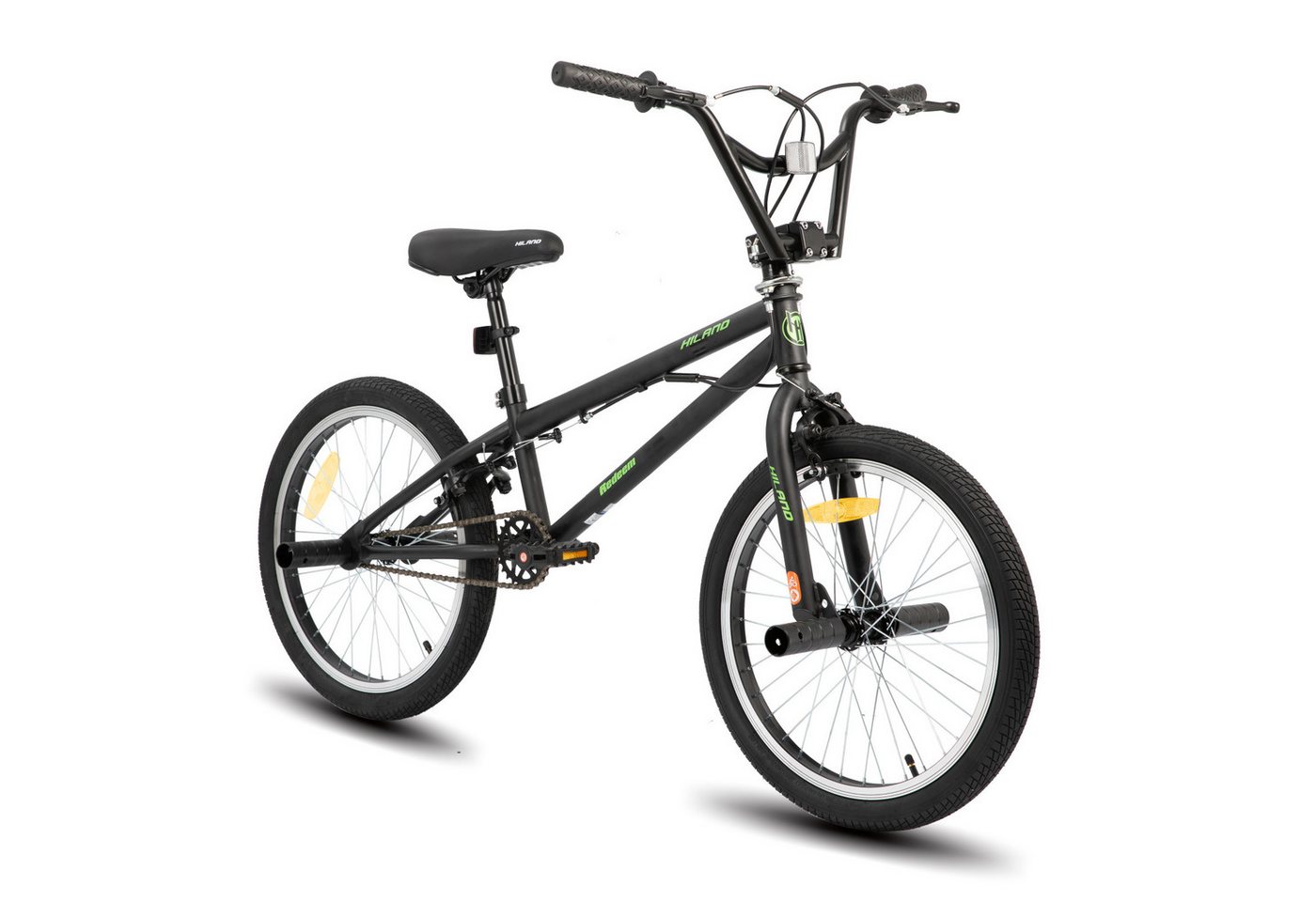 HILAND Kinderfahrrad Redeem 20 Zoll 3 Multiple Speichen BMX für Jungen ab 7-10 Jahre, 1 Gang, Reflektorplatte, Single Speed, 4 Pegs von HILAND