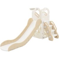 Joyz Kinderrutsche 3 in 1, Weiß-Beige, Kunststoff, Spielturm Set Indoor & Outdoor, Kinder Spielzeug mit Rutsche und Basketballkorb, ab 3 Jahren, Joyz Kinderrutsche 3 in 1, Weiß-Beige, Kunststoff, Spielturm Set Indoor & Outdoor, Kinder Spielzeug mit Rutsche und Basketballkorb, ab 3 Jahren, von JOYZ