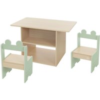 Joyz - Kindersitzgruppe mit Tisch & 2 Stühlen, 3tlg Kindertischgruppe Holz, Kindermöbel Set für Kinder, Kindertisch mit Stauraum, Schreibtisch von JOYZ
